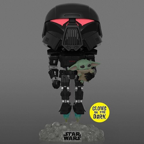 Funko POP! - Star Wars: The Mandalorian - Dark Trooper with Grogu Glow-in-the-Dark Exclusive Vinyl Figure